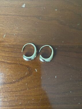 Gold-Tone Crescent Hoop Earrings - Elegant Womens Jewelry
